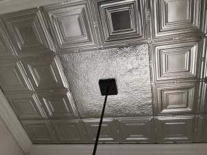 Hammered tin ceiling tiles